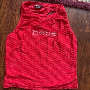 Bebe Vibrant Red Sleeveless Top